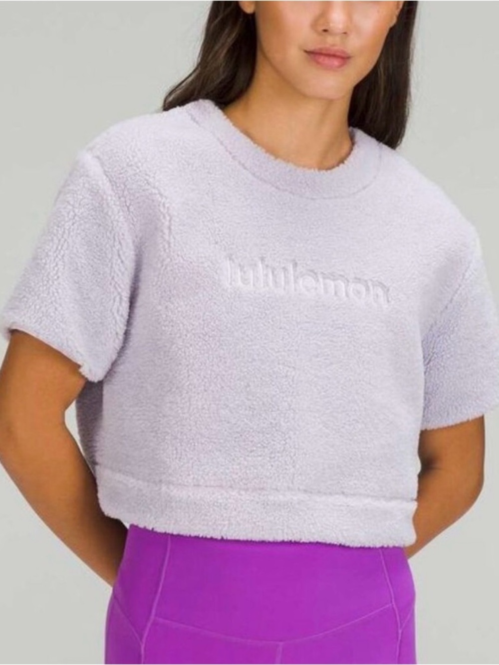 Lululemon Textured Fleece Embroidered Logo T-Shirt